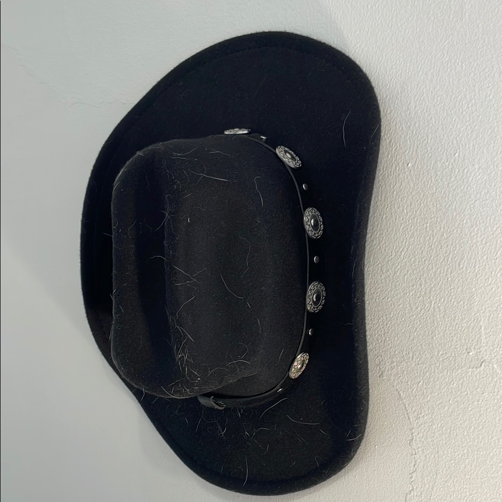 Black Cowboy Hat with Silver Accents